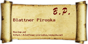 Blattner Piroska névjegykártya
